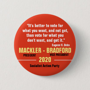 Jeff Mackler för president 2020 Knapp