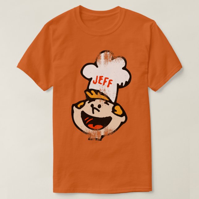 Jeff Retro Burger Chef Mascot T Shirt (Design framsida)