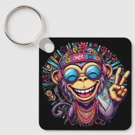 "Jeff the Chill Monkey" Keychain Aluminum Keychain Nyckelring
