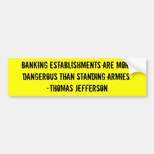 Jefferson: Centraliserad banker Bildekal (Framsidan)