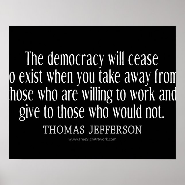 Jefferson Citat Om Demokrati Poster (Framsidan)