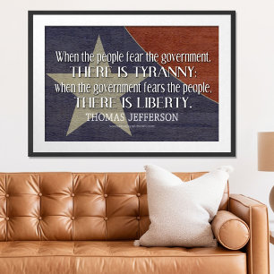 Jefferson-citat om frihet och tyranni poster