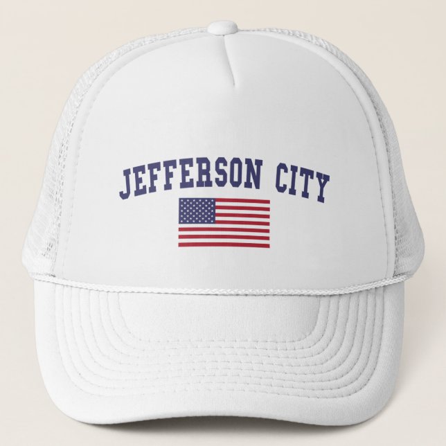 Jefferson City US Flagga Truckerkeps (Framsida)
