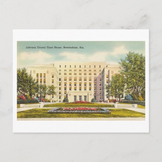 Jefferson County Court House i Birmingham, Ala. Vykort (Framsida)