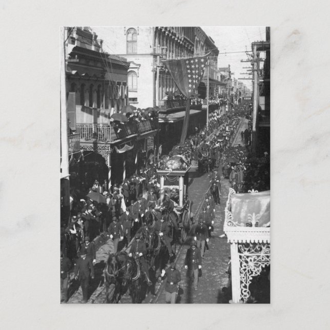 Jefferson Davis begravning i New Orleans: 1908 Vykort (Framsida)