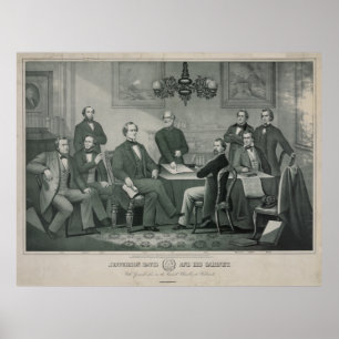 Jefferson Davis och kabinet i Richmond Huvudstad Poster