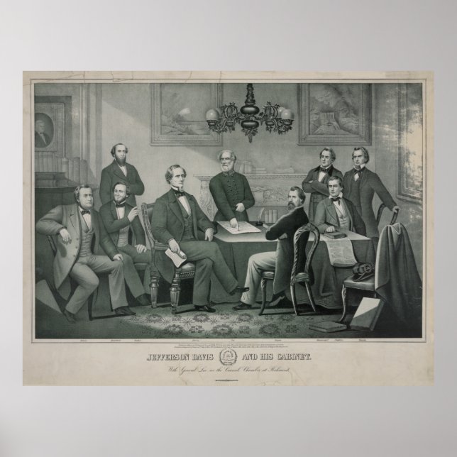Jefferson Davis och kabinet i Richmond Huvudstad Poster (Framsidan)