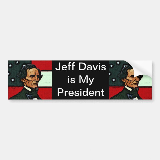 Jefferson Davis, president av Confederacyen Bildekal (Framsidan)