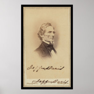 Jefferson Davis undertecknat kort 1860 Poster