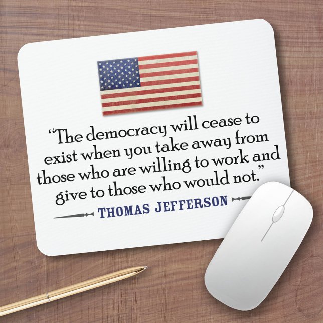 Jefferson: demokratin kommer att upphöra.. musmatta (Custom Mousepad)