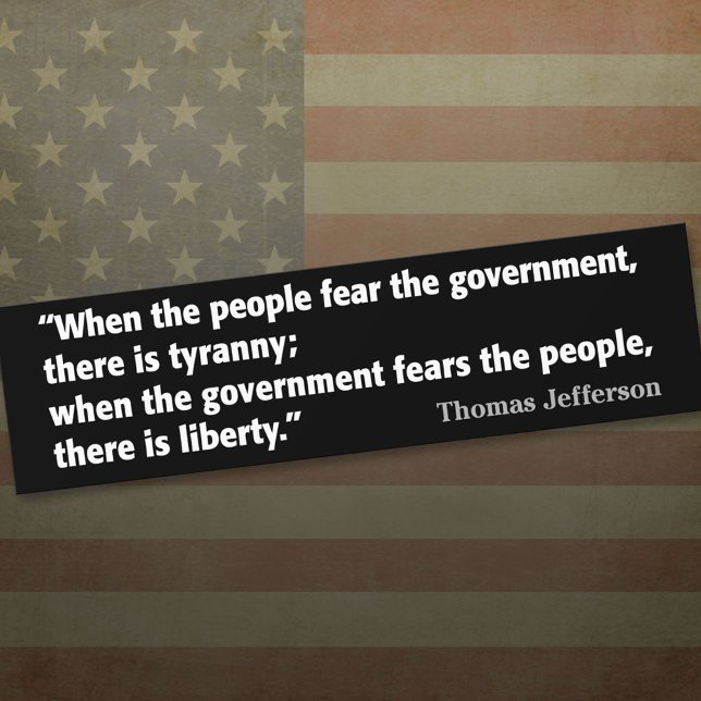 Jefferson: Frihet vs. Tyranni Bildekal (Thomas Jefferson Bumper Sticker)