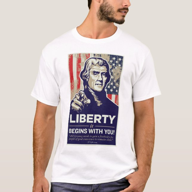 Jefferson frihetskjorta t shirt (Framsida)
