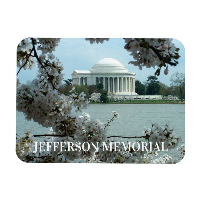 Jefferson Memorial, Cherry Blommars Magnet (Horisontell)