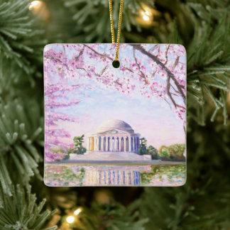 Jefferson Memorial Cherry Blommars Ornament