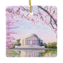 Jefferson Memorial Cherry Blommars Ornament