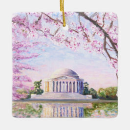 Jefferson Memorial Cherry Blommars Ornament