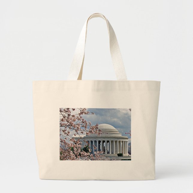 Jefferson minnesmärke - körsbärblommar jumbo tygkasse (Framsidan)