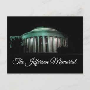 Jefferson-minnesmärket på natten vykort