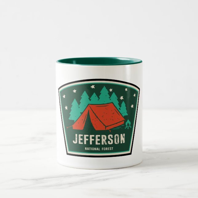 Jefferson National Forest Camping Två-Tonad Mugg (Center)