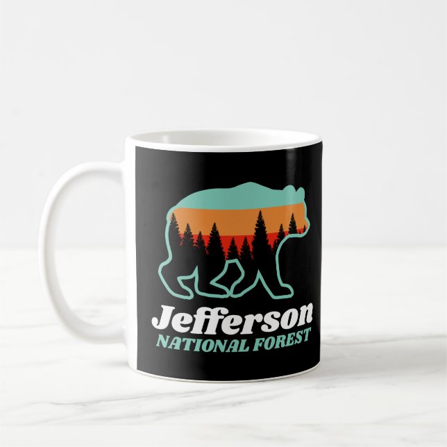 Jefferson National Forest Virginia VA Bear Retro Kaffemugg (Vänster)