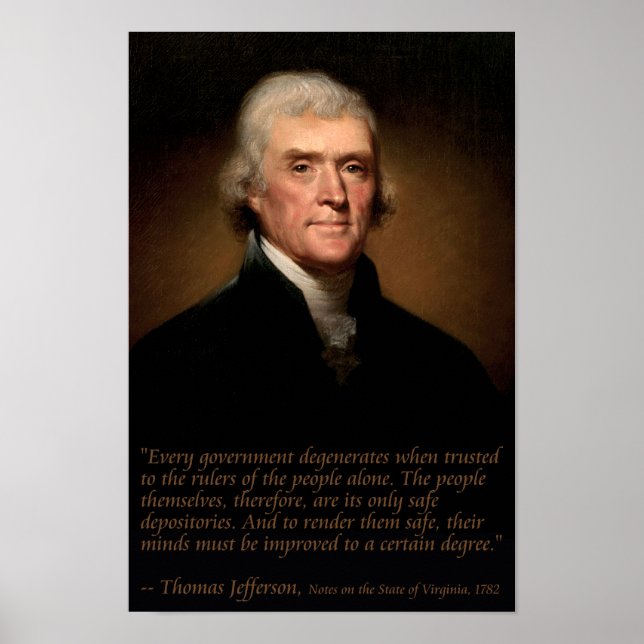 Jefferson on Government and Education Poster (Framsidan)