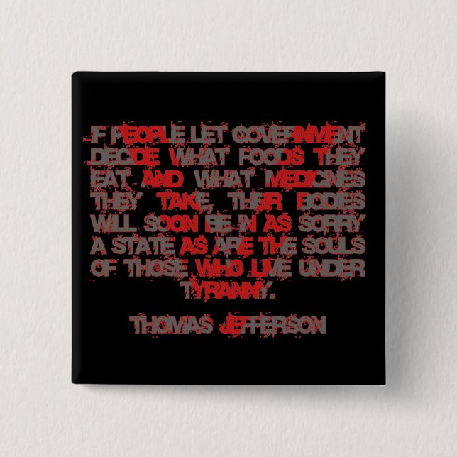 Jefferson på mat och medicin knapp (Framsida)