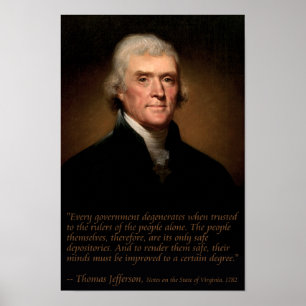 Jefferson på regering och utbildningsaffischen poster