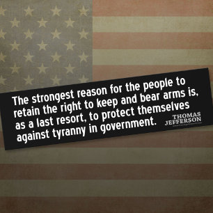 Jefferson Quote: Den starkaste anledningen till... Bildekal
