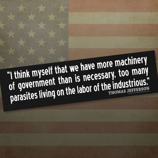 Jefferson Quote: Jag tänkor mig själv att vi har m Bildekal (Thomas Jefferson Bumper Sticker)