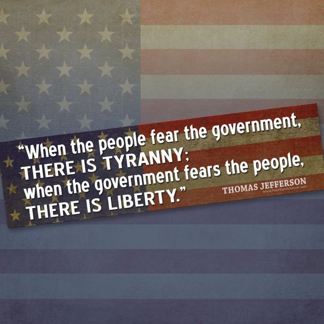 Jefferson Quote: Liberty vs. Tyranny Bildekal (Thomas Jefferson Bumper Sticker)