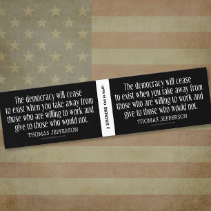 Jefferson Quote on Democracy - BOGO Bildekal