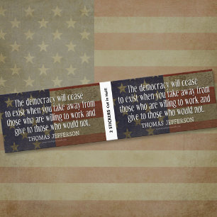 Jefferson Quote on Democracy - BOGO Bildekal