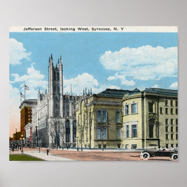 Jefferson St., Syracuse, New York Vintage Poster (Framsidan)
