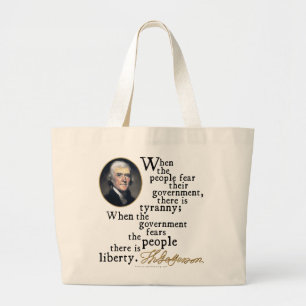 Jefferson Tyranny-Frihet citationstecken Jumbo Tygkasse