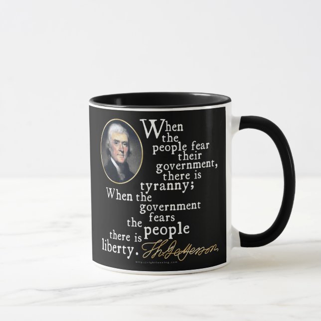 Jefferson Tyranny-Frihet citationstecken Mugg (Höger)