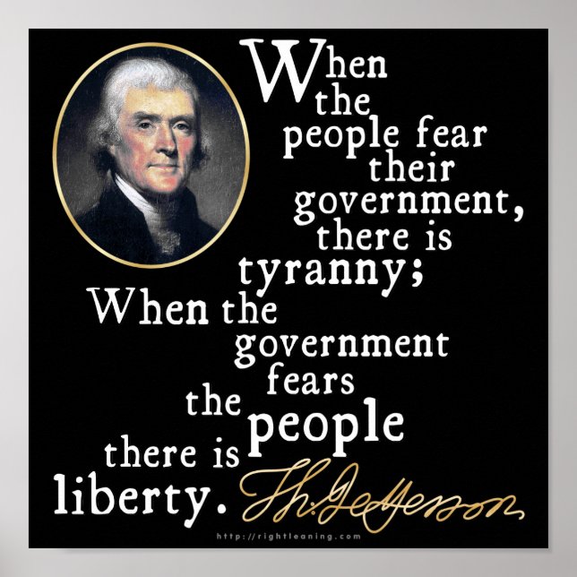 Jefferson Tyranny-Liberty Quote Poster (Framsidan)