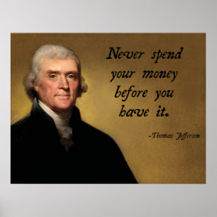 Jefferson utgiftercitationstecken poster