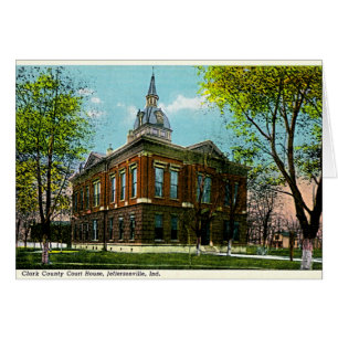 Jeffersonville Indiana Clark Co domstol 1910 Hälsningskort