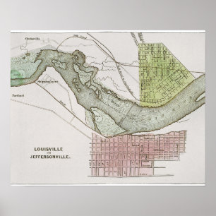 JEFFERSONVILLE, INDIANA: KARTA POSTER