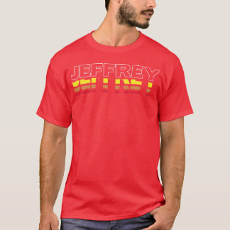 Jeffrey Förnamn Rolig Vintage Solnedgång Jeffrey v T Shirt