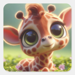 "Jeffrey" Fyrkantigt Klistermärke