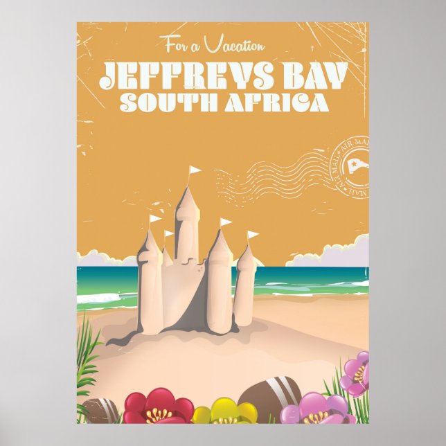 Jeffreys Bay Sydafrika vintage reseaffisch Poster (Framsidan)