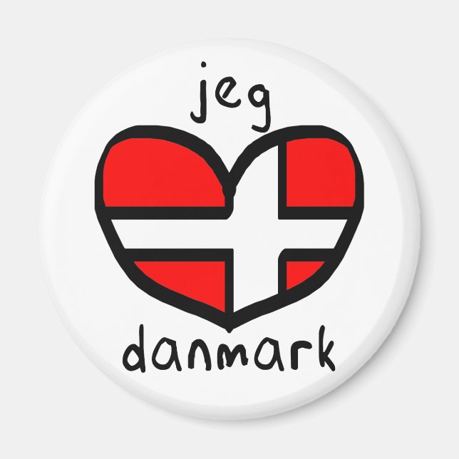 Jeg Elsker Danmark Magnet (Framsidan)