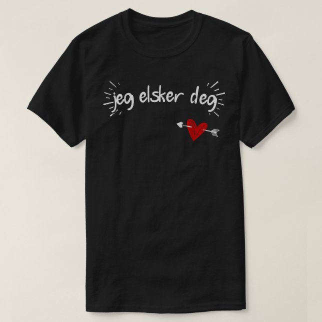 Jeg Elsker Deg - I Kärlek You på norska T Shirt (Design framsida)