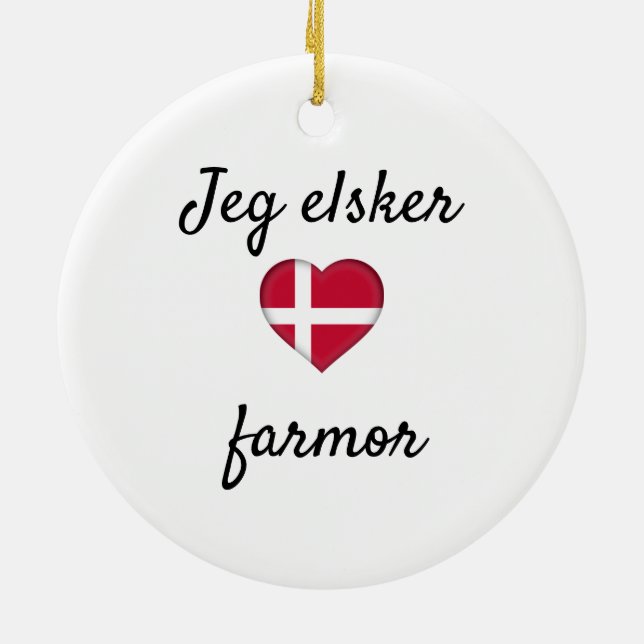Jeg elsker farmor julgransprydnad keramik (Baksidan)