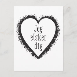 Jeg elsker gräver, jag kärlek dig på danska vykort