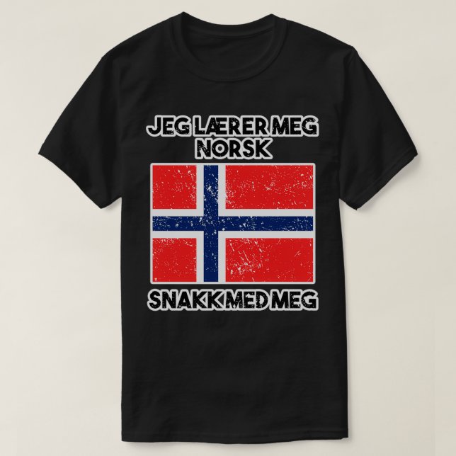 Jeg Lrer Meg Norsk Learning norska T Shirt (Design framsida)