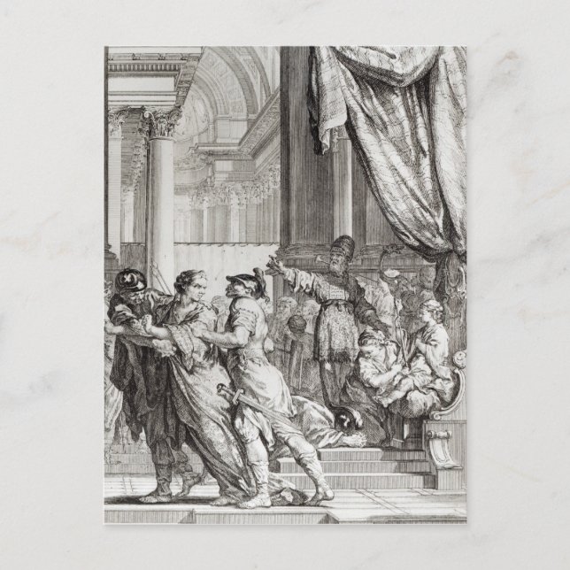 Jehoiada kickpräst av Jerusalem att proklamera Vykort (Framsida)