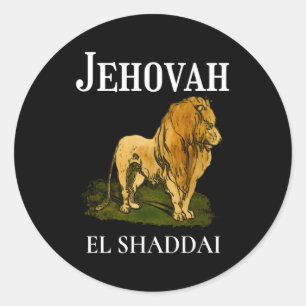 Jehovah är El Shaddai-Elaket den allsmäktige guden Runt Klistermärke