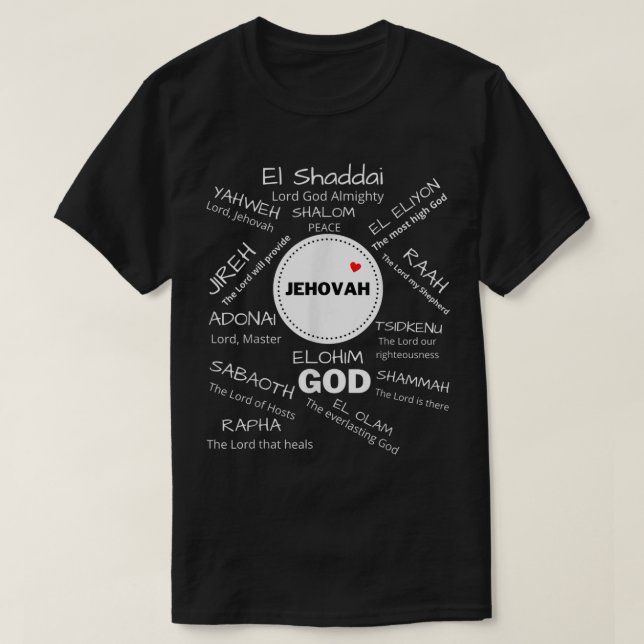 JEHOVAH Christian manar och kvinnor T Shirt (Design framsida)